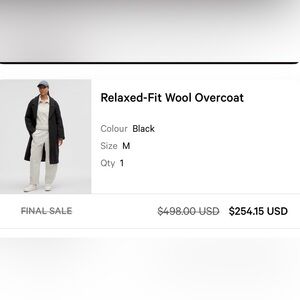 Black Relaxed-Fit Wool Overcoat